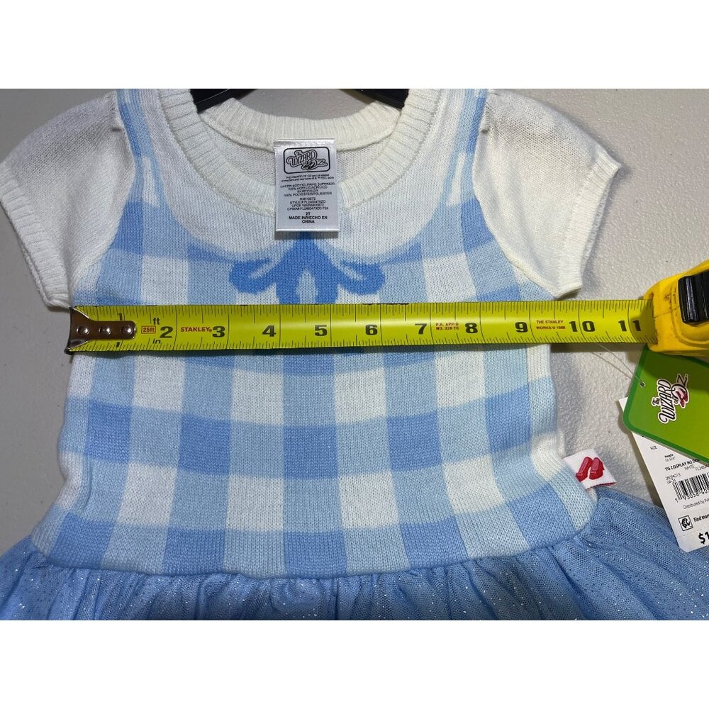 The Wizard Of Oz Dorothy Cosplay Dress 2T White & Blue Acrylic/Polyester - Picture 3 of 9